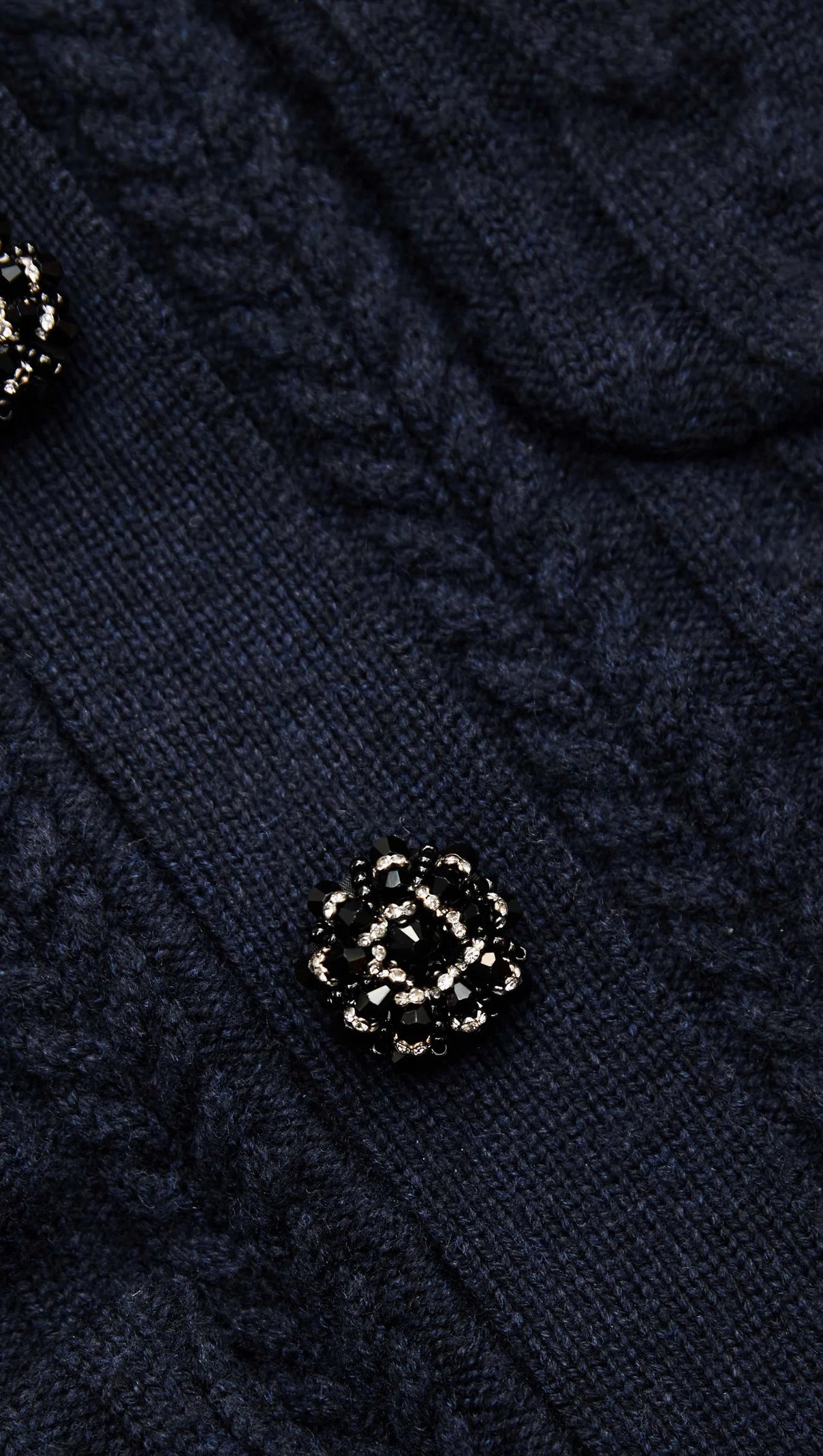 AIIZIE NAVY KNIT COLLAR CARDIGAN - product image