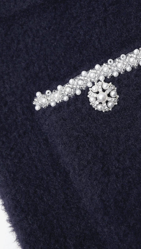 GONNA MIDI IN MAGLIA MORBIDA BLU MARINO 