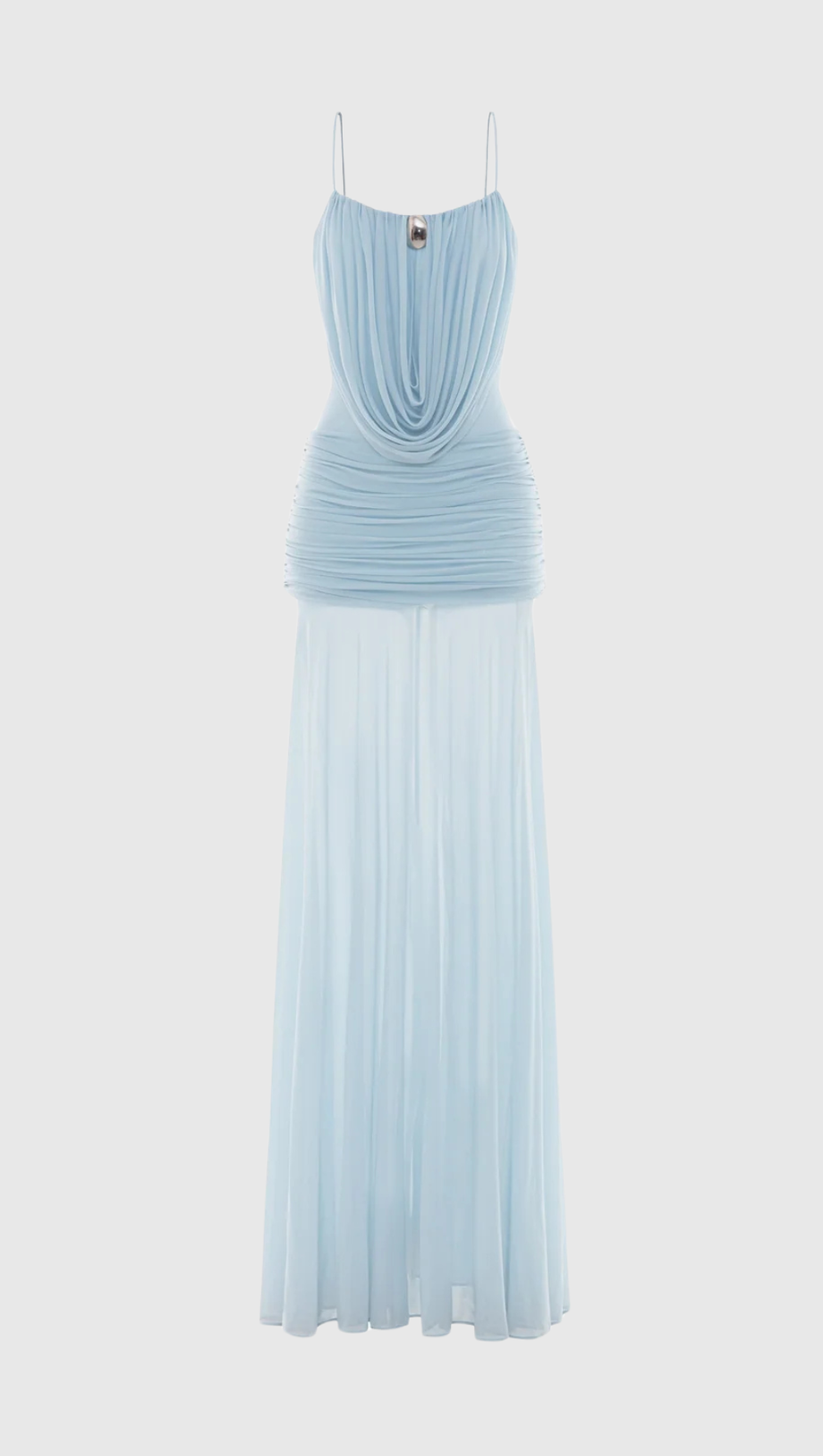 Neraos Draped Ruched Maxi Dress - Blue