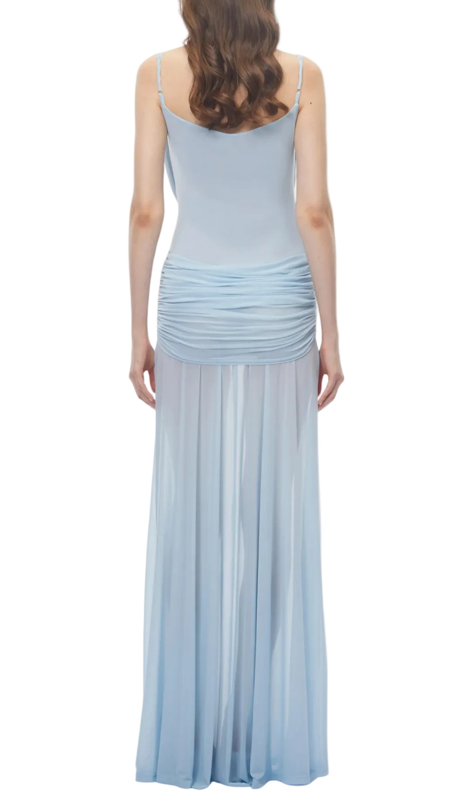Neraos Draped Ruched Maxi Dress - Blue