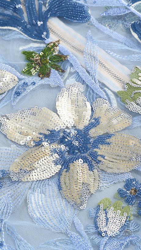 DAHLIA BABY BLUE MULTI MAXI DRESS