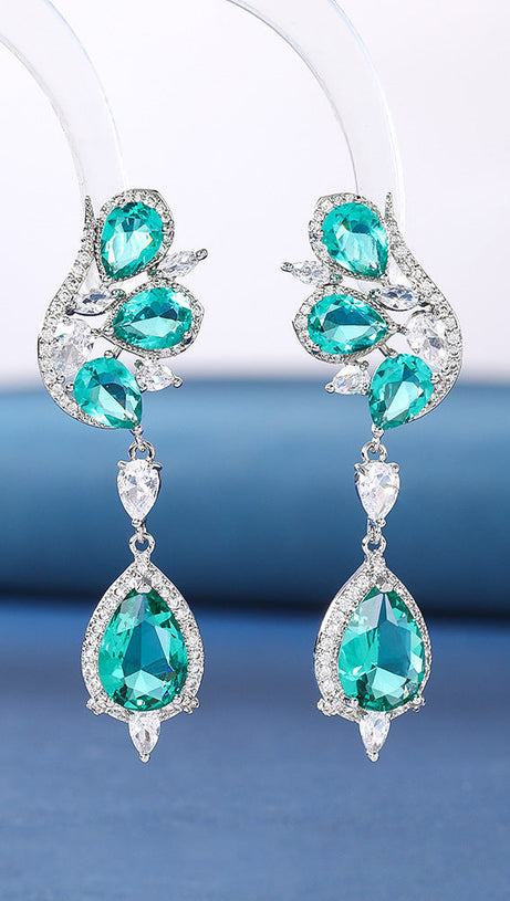 DIAMOND BUTTERFLY TOPAZ EARRINGS