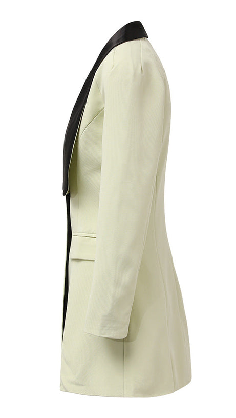 SOPHIA V-NECK DOUBLE-BREASTED JACKET SKIRT IN GREEN