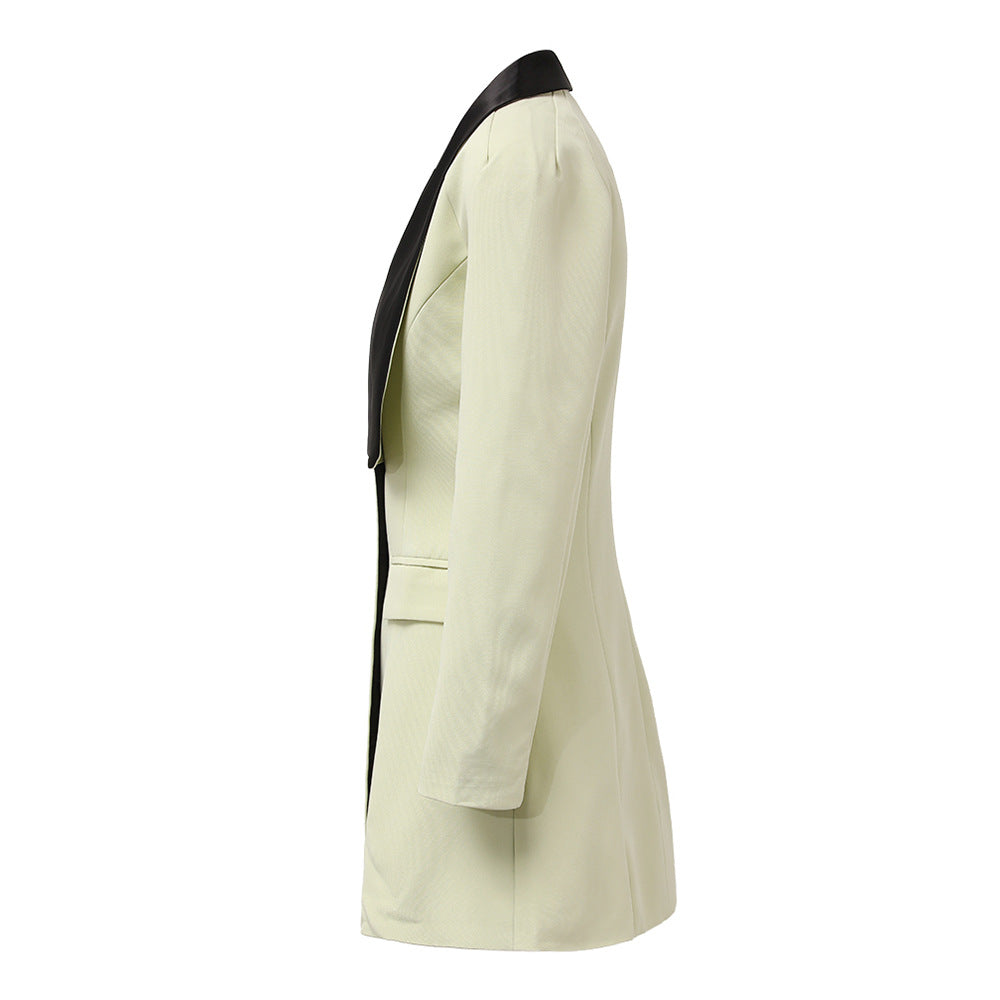 AIIZIE SOPHIA V-NECK DOUBLE-BREASTED JACKET SKIRT IN GREEN - product image