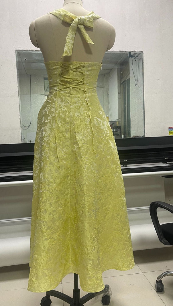 AIIZIE EFFIE MIDI DRESS - LEMON - product image