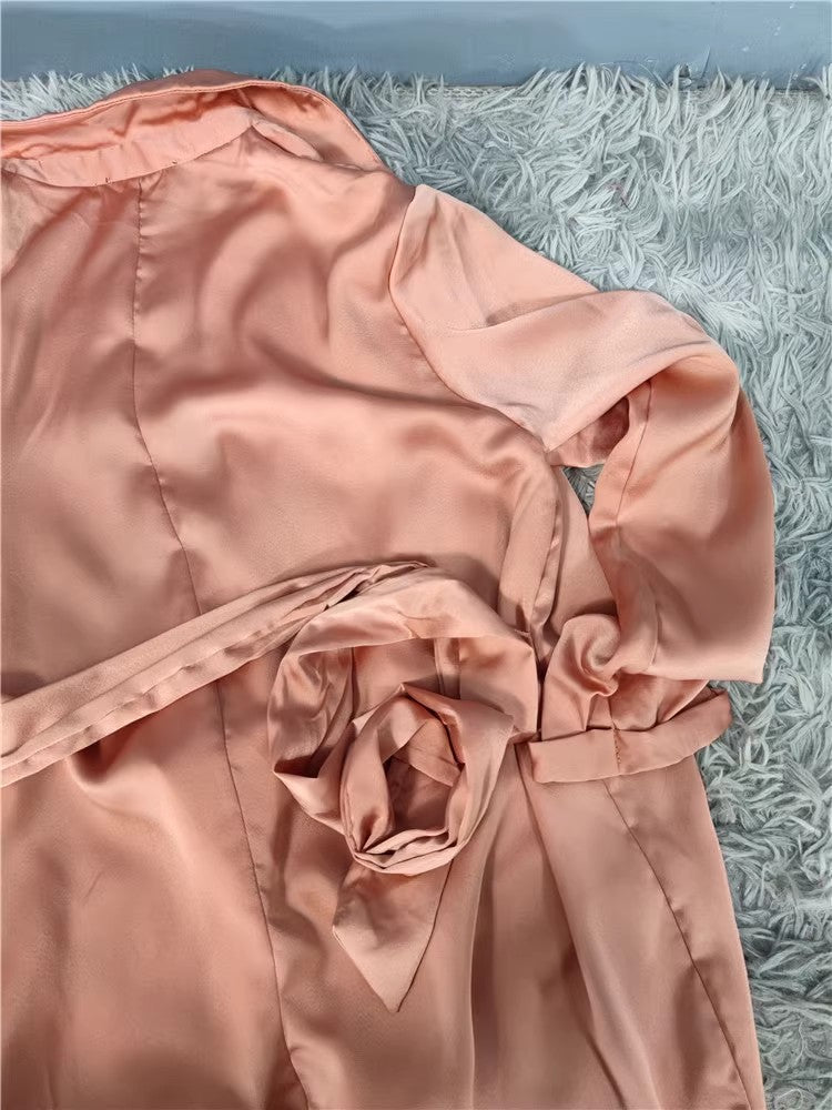 AIIZIE BLISSFUL BLUSH PINK TRENCH COAT - product image