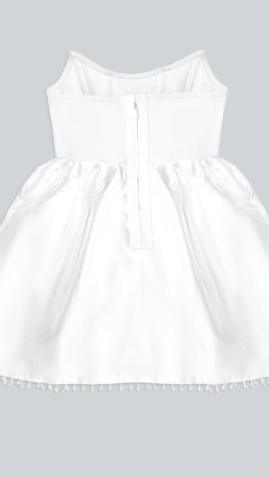 Korsettkleid mit Perlenspitze, weißes Minikleid 