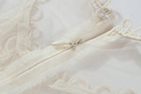 A-line sleeveless lace temperament embroidered court midi dress