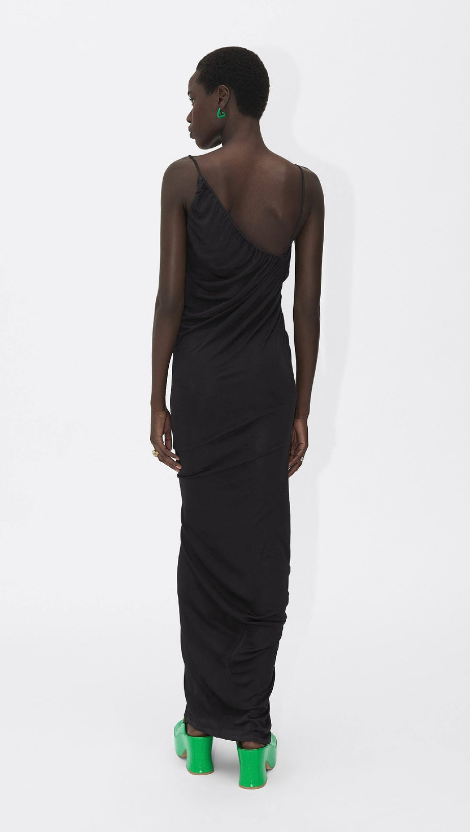 Französisches schwarzes Sling-Kleid aus Strickbandage 