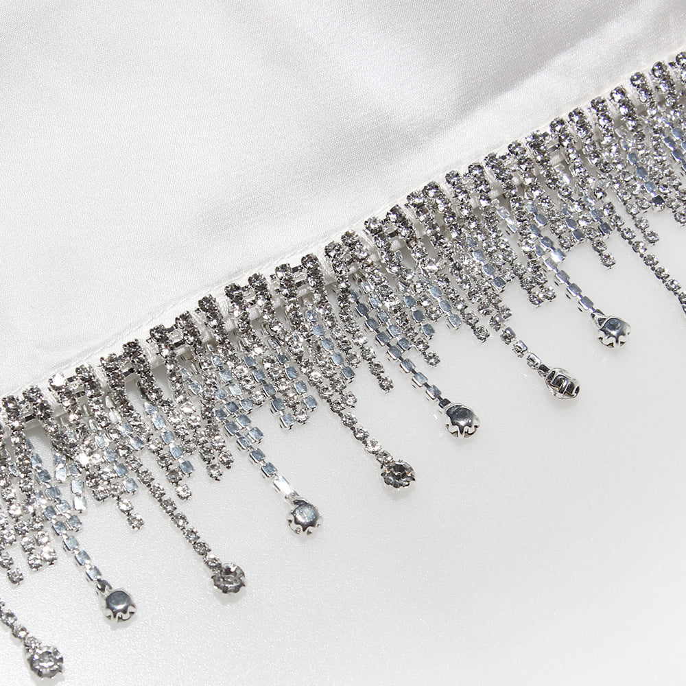 AIIZIE CRYSTALLISED MIDI DRESS IN IVORY - product image