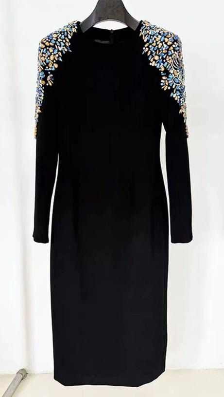 HARRIET MARTINI DROP CRYSTAL-EMBELLISHED MIDI DRESS