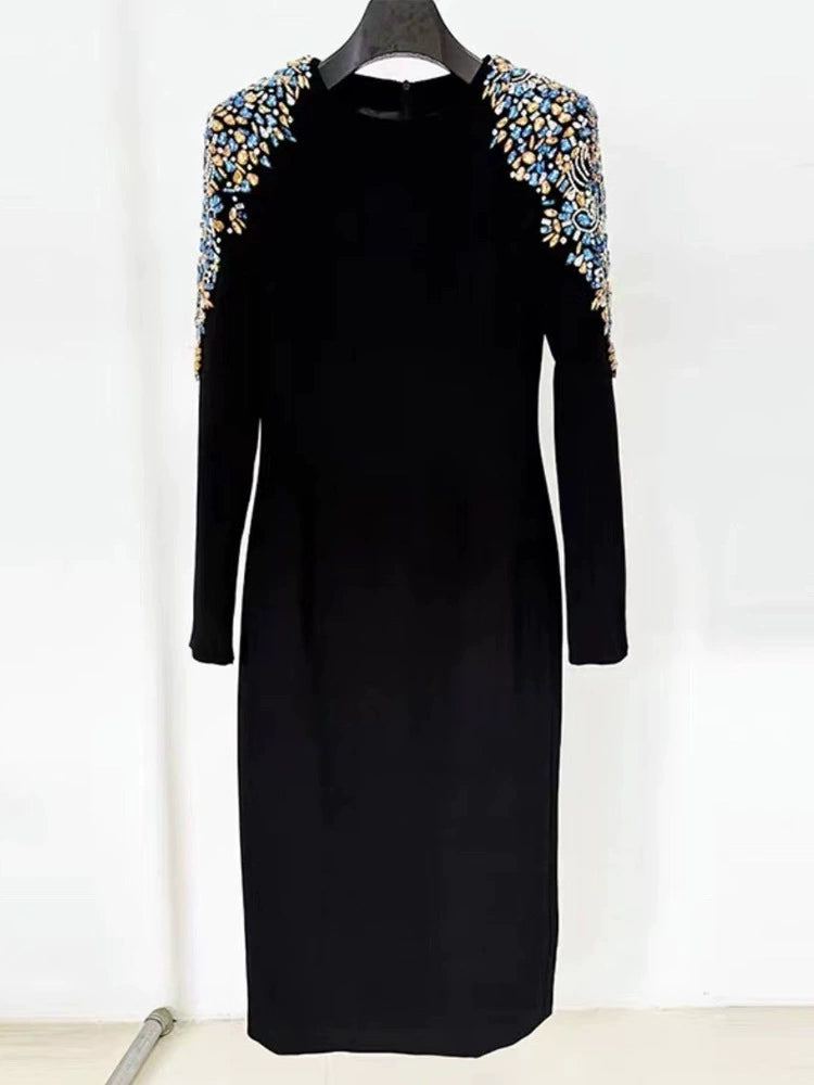AIIZIE HARRIET MARTINI DROP CRYSTAL-EMBELLISHED MIDI DRESS - product image