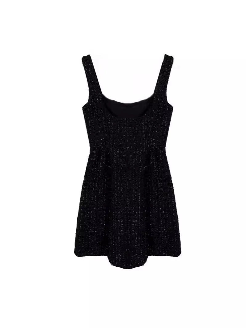 AIIZIE BLACK BOUCLE MINI DRESS - product image