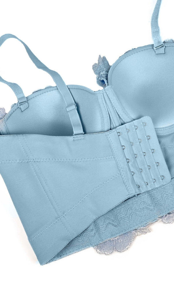 AIIZIE 3D FLOWER DIAMOND CORSET IN BLUE - product image