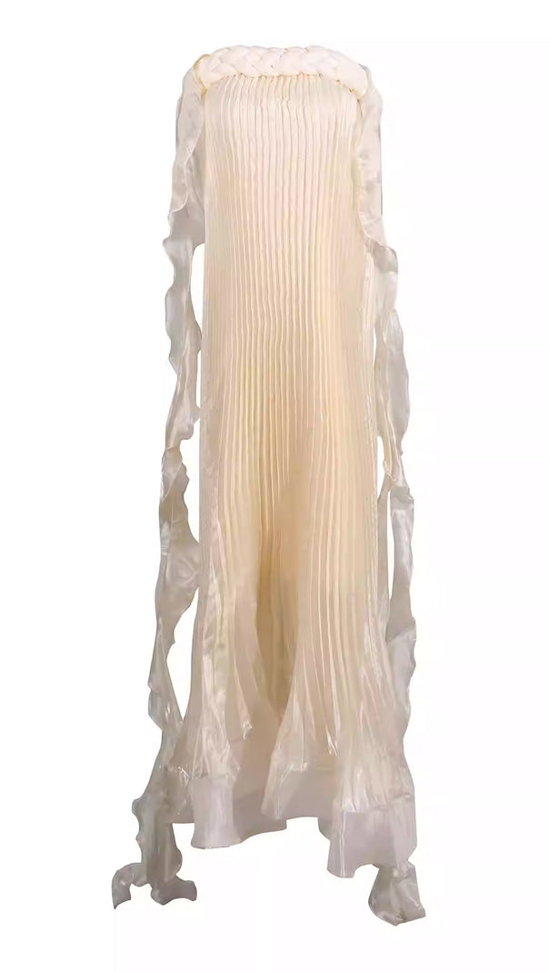 AIIZIE IMOGENE ETHEREAL PLEATED MAXI GOWN | STRAPLESS ELEGANT EVENING DRESS - product image