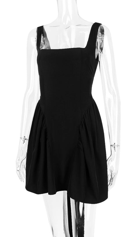 BACKLESS BOW MINI DRESS IN BLACK