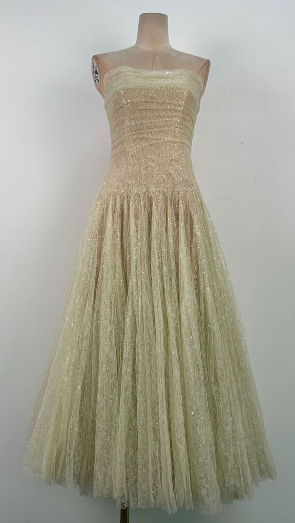 AIIZIE CAROL DRAPED LACE MAXI DRESS IN MINT - product image