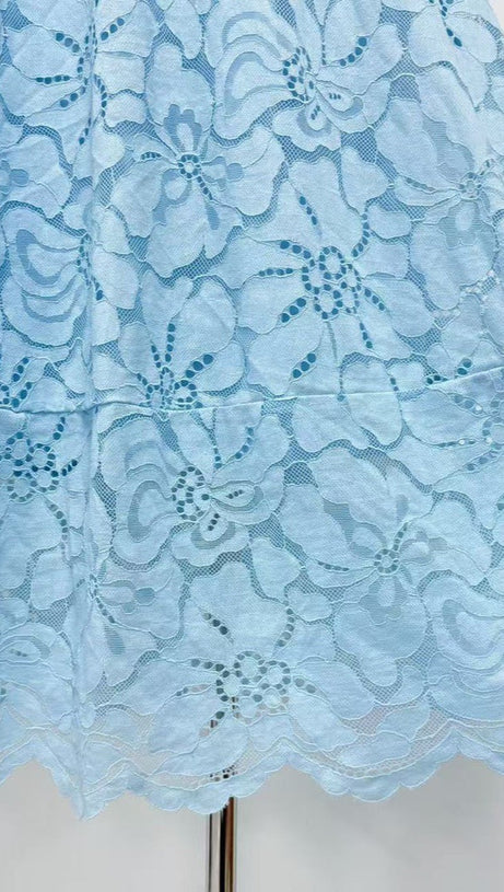 SAMANTHA HOLLOW OUT SLEEVELESS MAXI DRESS IN BLUE