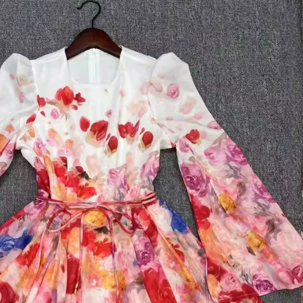 ABITO CORTO MADELINE CON STAMPA FLOREALE MULTICOLORE