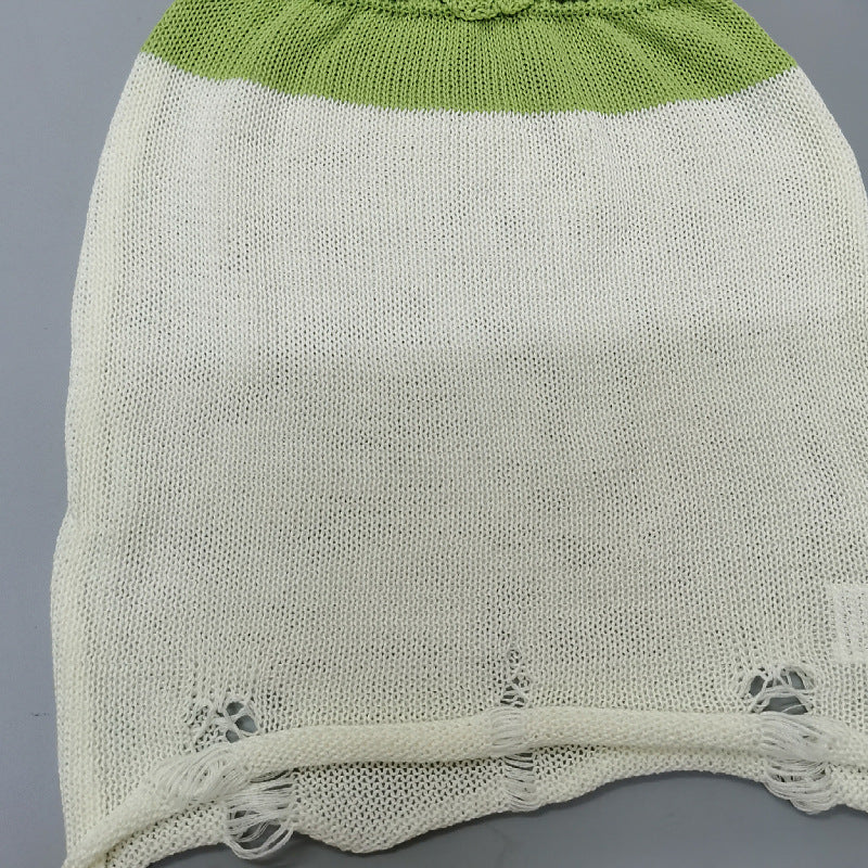 GRÜNE FARBE – BLOCKIERTES BUSTIER-STRICKSET