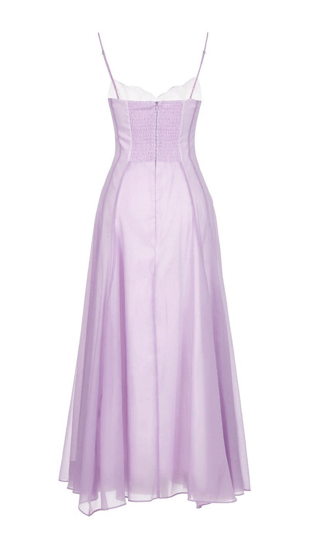 AIIZIE SIMONA CHIFFON CHEST WRAP MAXI DRESS IN PURPLE - product image