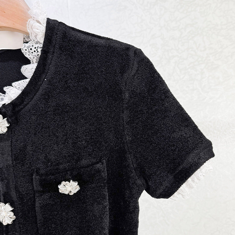 ABITO MIDI IN CINIGLIA NERA KAMA