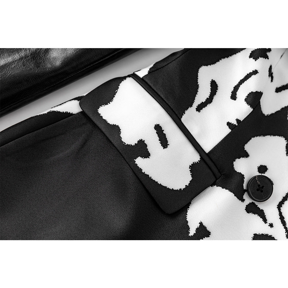 Damask Dripping Blazer Minikleid in Schwarz