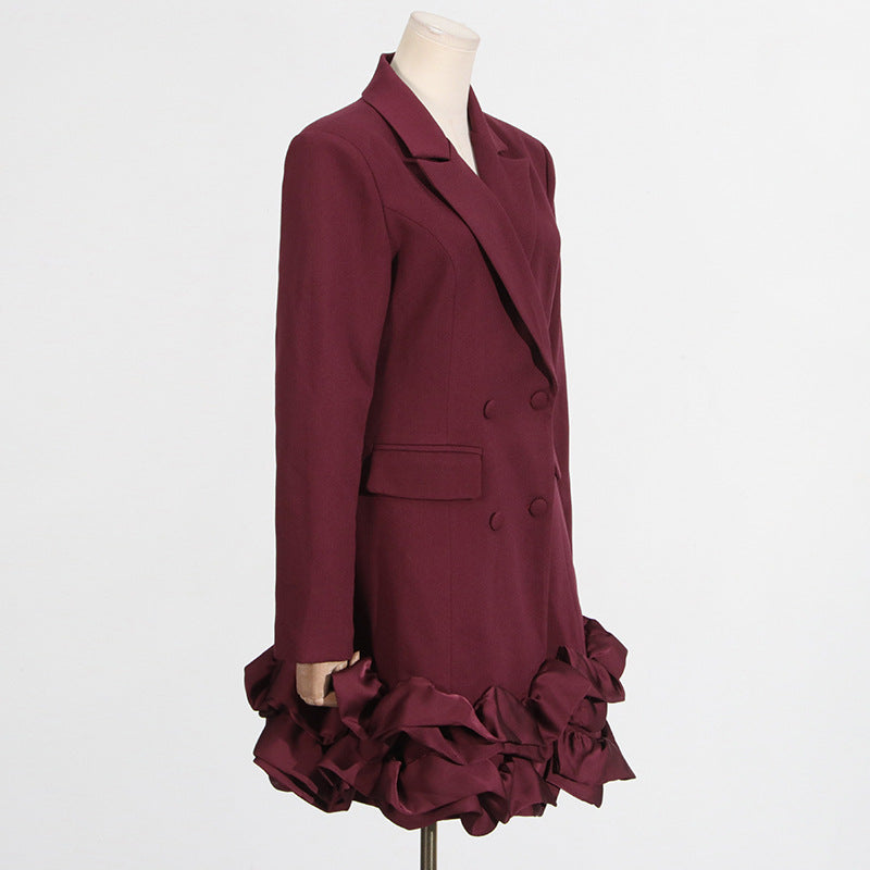 3D FLOWER PATCHWORK BLAZER DRESS