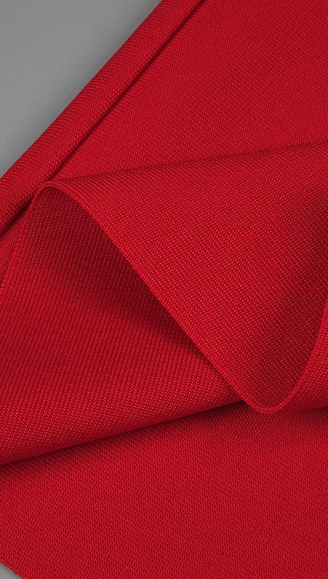 CUTOUT HALTER BACKLESS DRESS IN RED