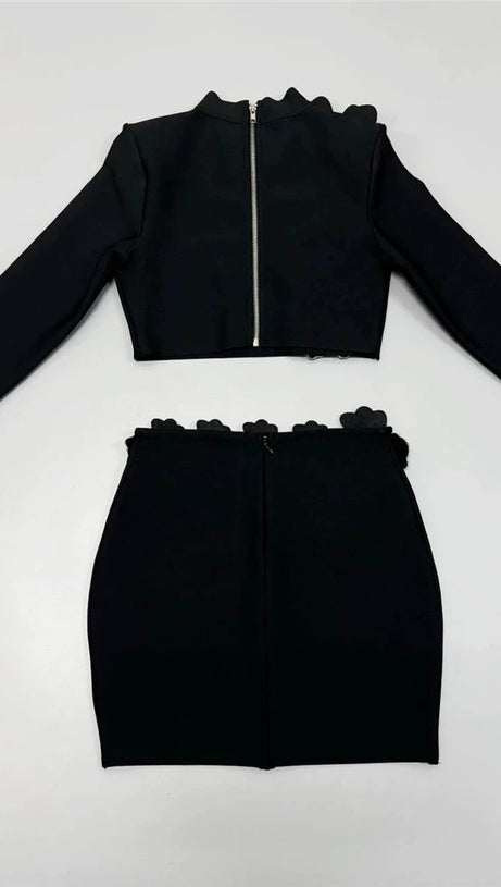 PEGGIE FLOWERS WITH DIAMONDS BANDAGE TWO-PIECE SET