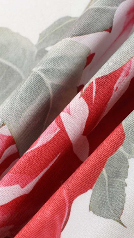 MULTICOLOR FLORAL HALTERNECK HIGH COLLAR MAXI DRESS