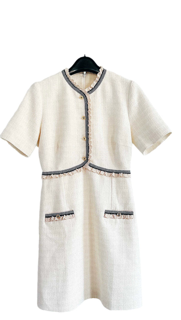 AIIZIE POLLY APRICOT RUFFLE TRIM COLLAR MINI DRESS - product image