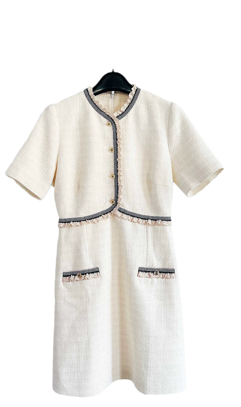 POLLY APRICOT RUFFLE TRIM COLLAR MINI DRESS