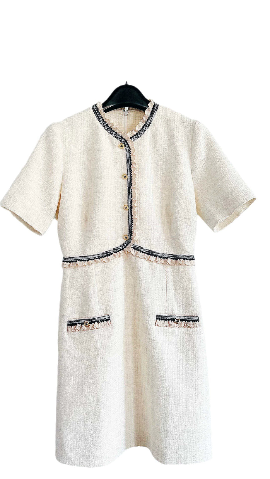 POLLY APRICOT RUFFLE TRIM COLLAR MINI DRESS
