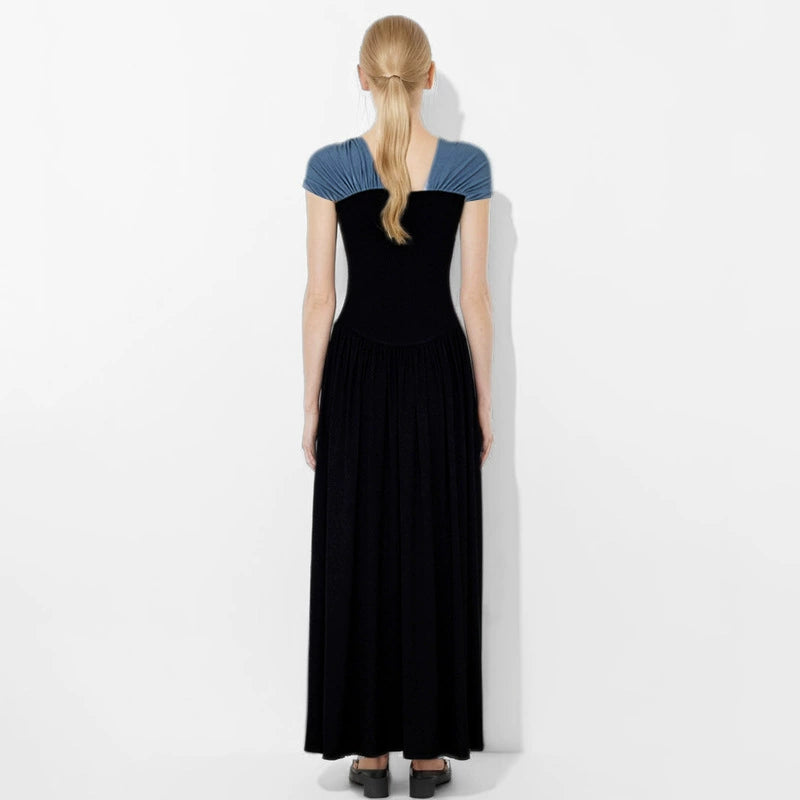 RAE ASYMMETRIC OFF-SHOULDER KNIT MIDI DRESS