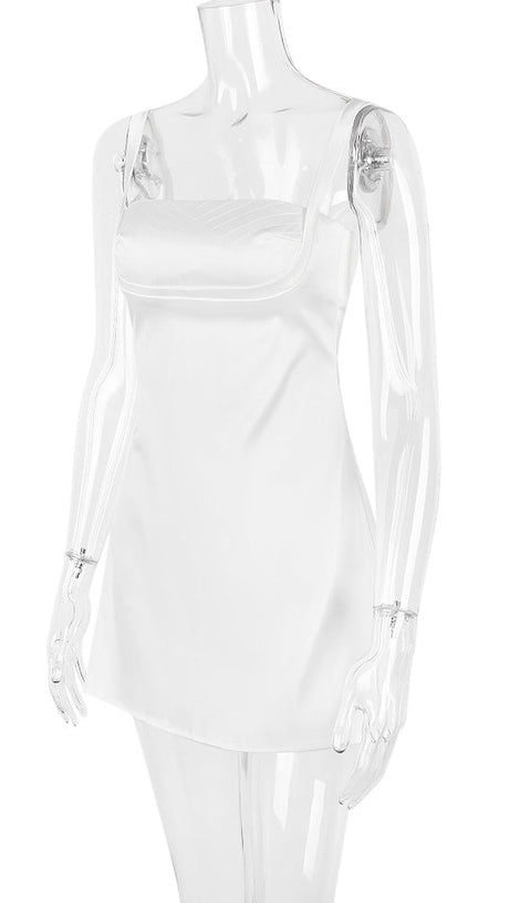 SATIN VINTAGE CREAM MINI DRESS
