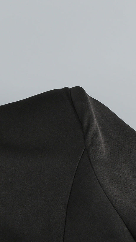 SPLICE SEQUIN MINI DRESS IN BLACK