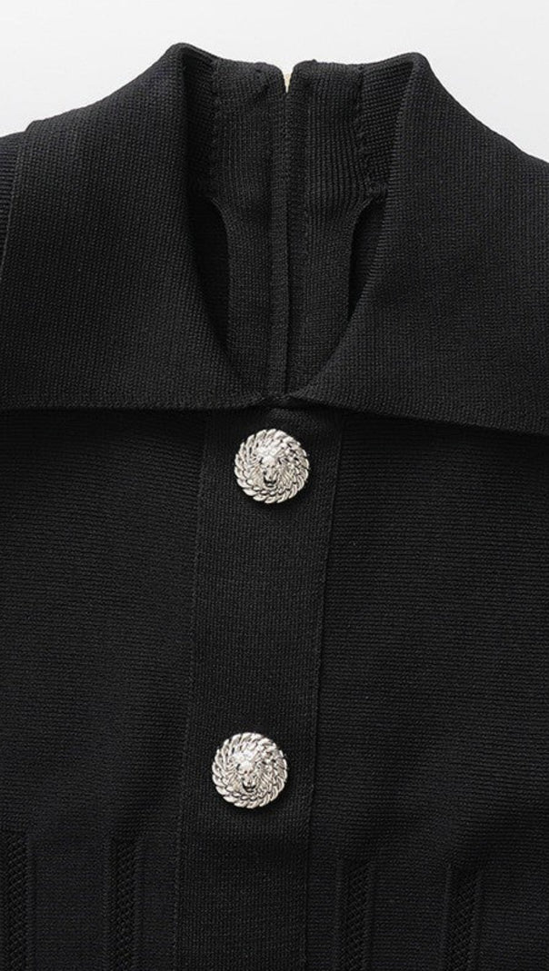 AIIZIE KRISTIN BLACK KNITTED MINI DRESS - product image