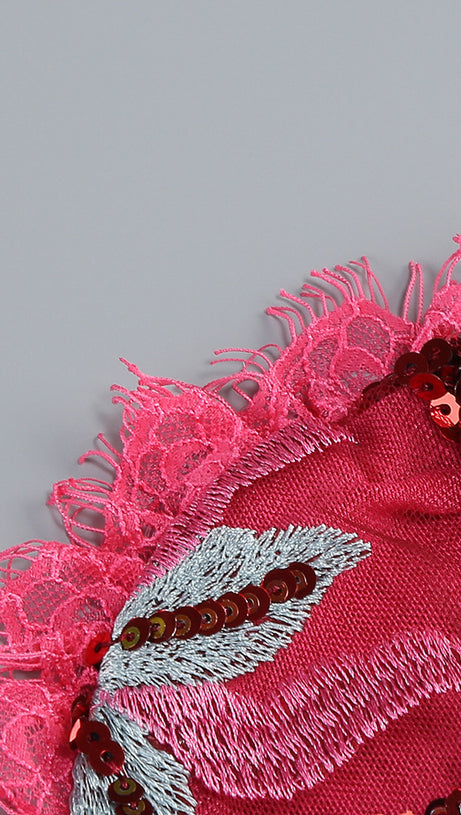 STRAPLESS FLORAL SEQUINS EMBROIDERY BODYCON GOWN MAXI DRESS