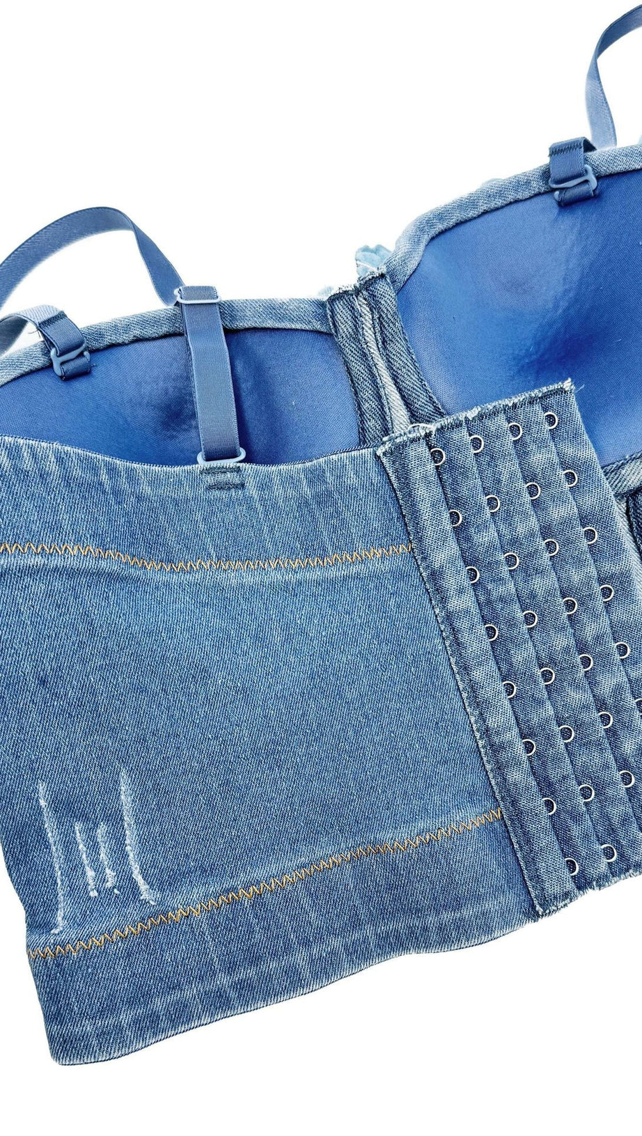 DENIM TOP WITH ROSES