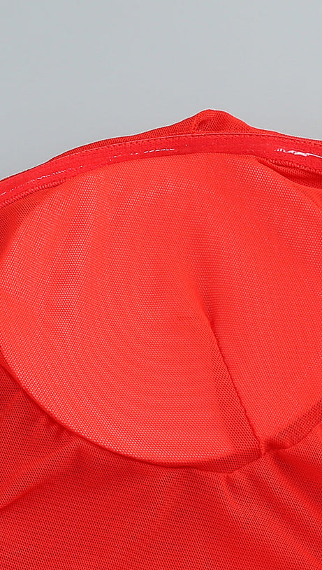 SHERRY OFF-SHOULDER TULLE BANDAGE MAXI DRESS IN RED