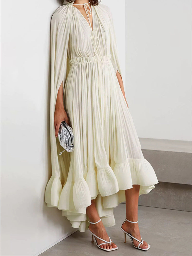 AIIZIE RUFFLE TRIM MAXI DRESS IN WHITE - product image