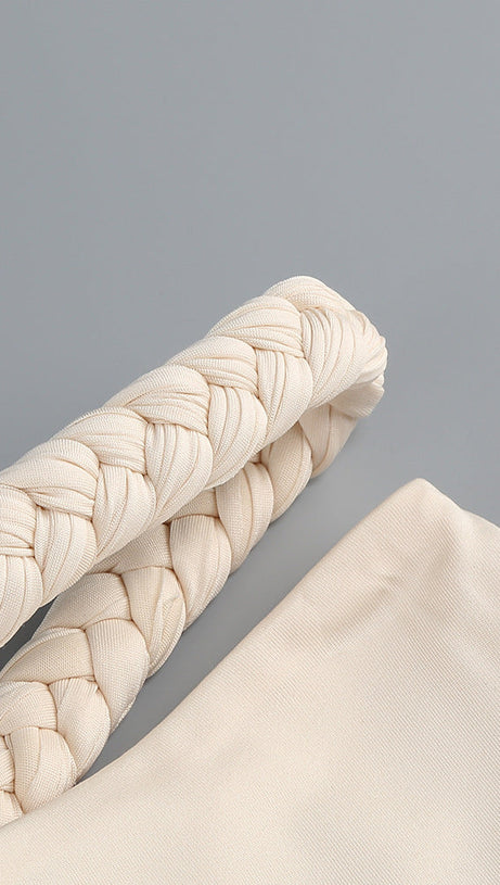 Fischschwanzrock-Set mit Kristallkettenverzierung in Aprikose