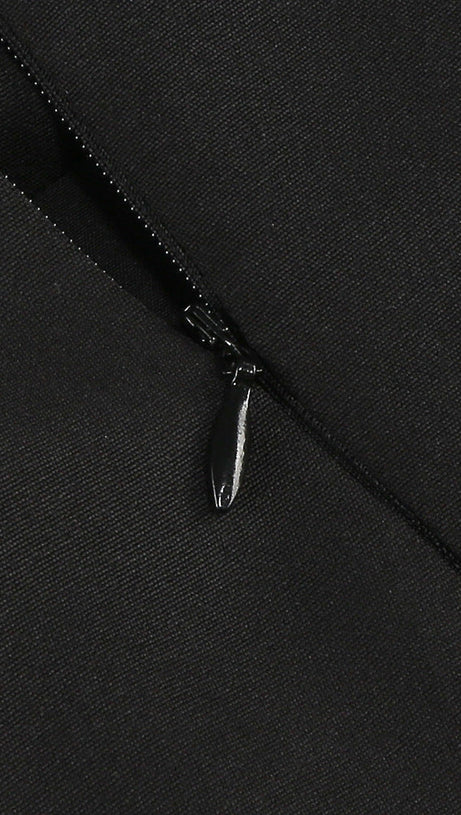 SPLICE SEQUIN MINI DRESS IN BLACK