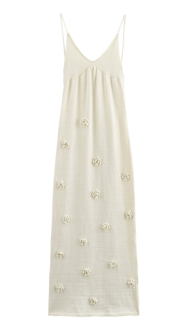 AIIZIE GIORGIO GRAY FLOWER KNITTED MAXI DRESS - product image