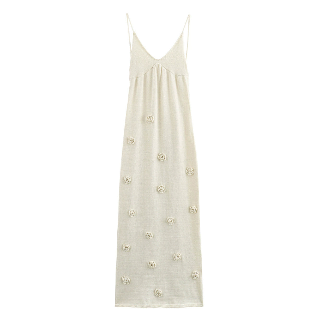 GIORGIO GRAY FLOWER KNITTED MAXI DRESS