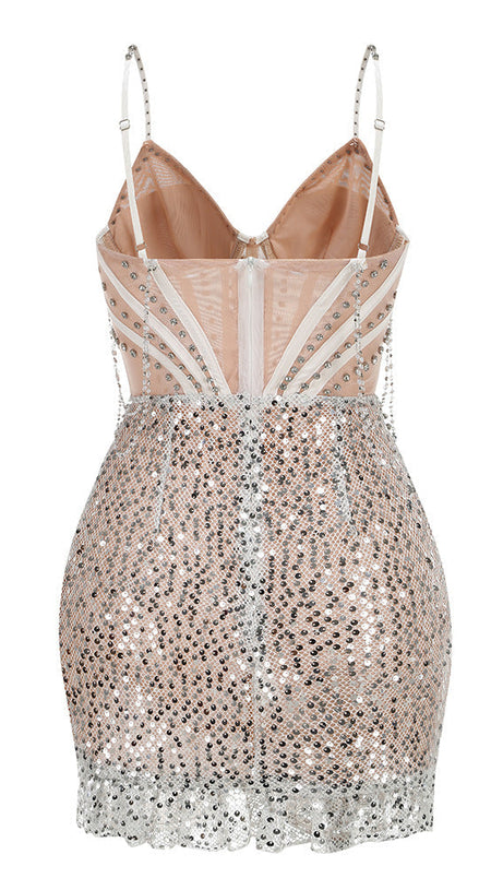 ABITO ANNABELLE SMOT CON CATENA E PAILLETTES E STRASS