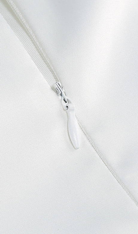 ANDREA MESH FLOWER ONE SHOULDER MIDI DRESS IN WHITE