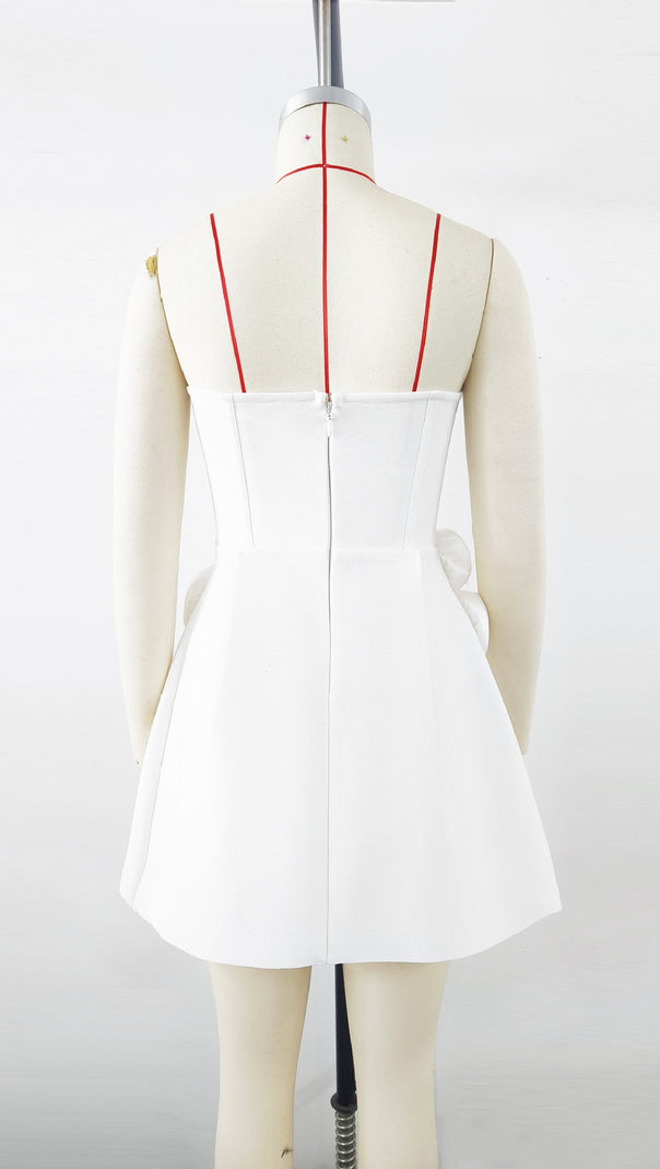 AIIZIE 3D FLOWER EMBELLISHED BANDAGE MINI DRESS - product image
