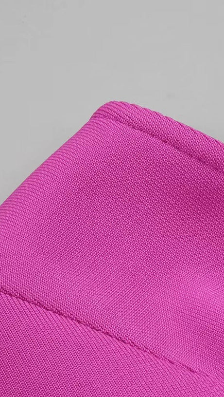 STRAPLESS HOLLOW OUT MAXI BANDAGE DRESS